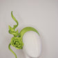 Floral Envy - *reduced worn once. Green paisissal 3D headband with  rose vine and sculpted parisissal swirl