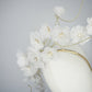 Whispering Blossom - Hand tooled silk floating cherry blossoms and sweeping gold embellished wire swirls