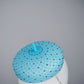 Glitz and glam - Leather button beret with crystals - Aquamarine