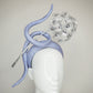 Dandelion delight - periwinkle parisisal straw headband with silver beaded sequin dandelion