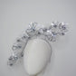 Silver Bloom- Silver metallic Crystoform flower headband