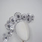 Silver Bloom- Silver metallic Crystoform flower headband