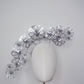 Silver Bloom- Silver metallic Crystoform flower headband