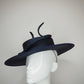 Navy baby - Navy boater with a sculpted parisisal swirl feature