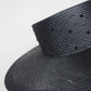 Black Stardust  - Classic Black straw boater with crystal and veil detail