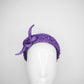 Grape delight - Hand Dyed vintage straw pillbox with fine straw knot