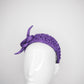 Grape delight - Hand Dyed vintage straw pillbox with fine straw knot
