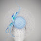 Blue Aurora - Baby blue leather veiled percher with silver veil and iridescent Aurora crystal detail