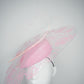 La Vie En Rose - Transparent Crystoform floral patterned brim on a pastel pink leather teardrop base.