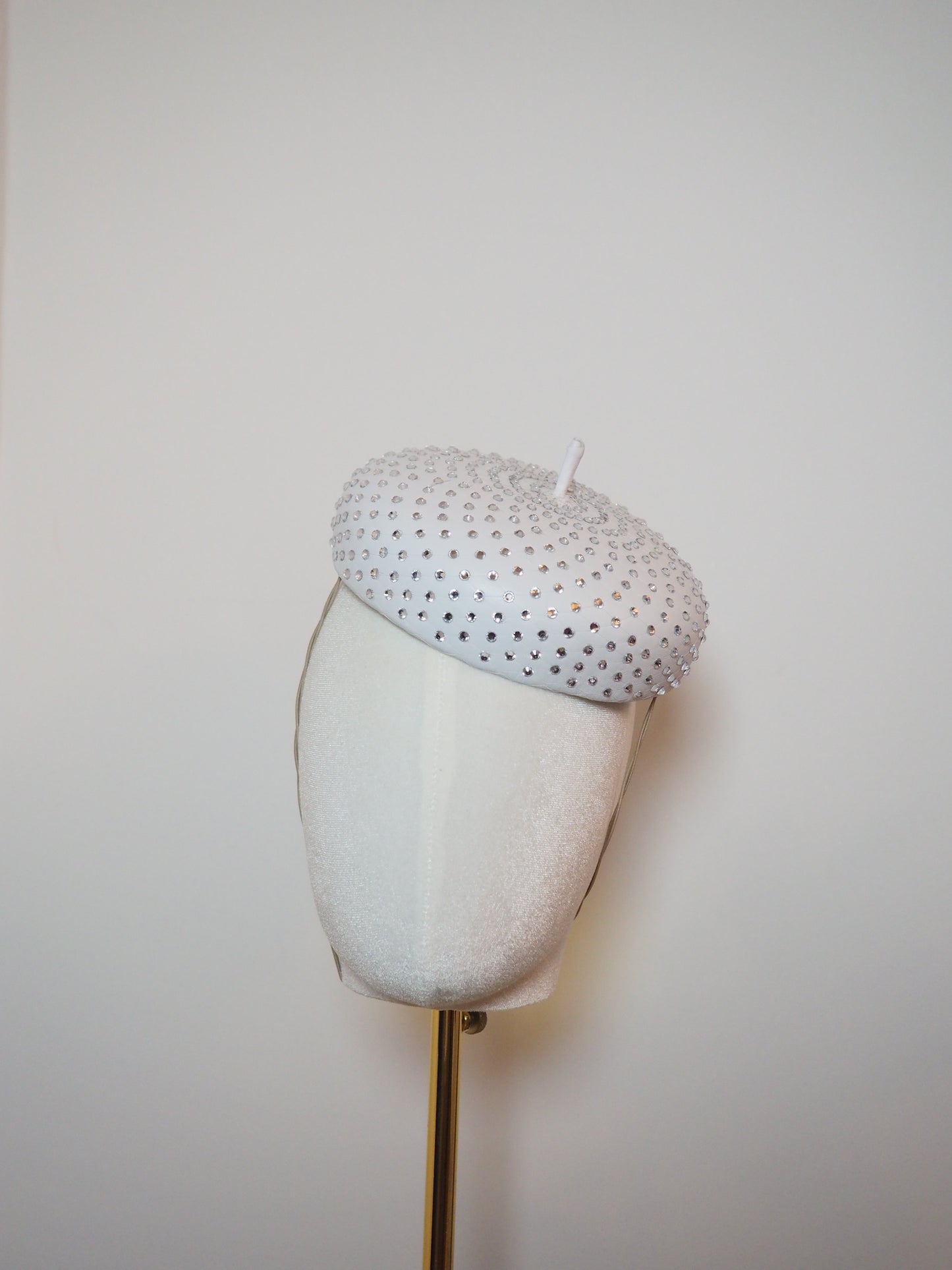Glitz and Glam Extra - white leather with full clear crystal embellishment