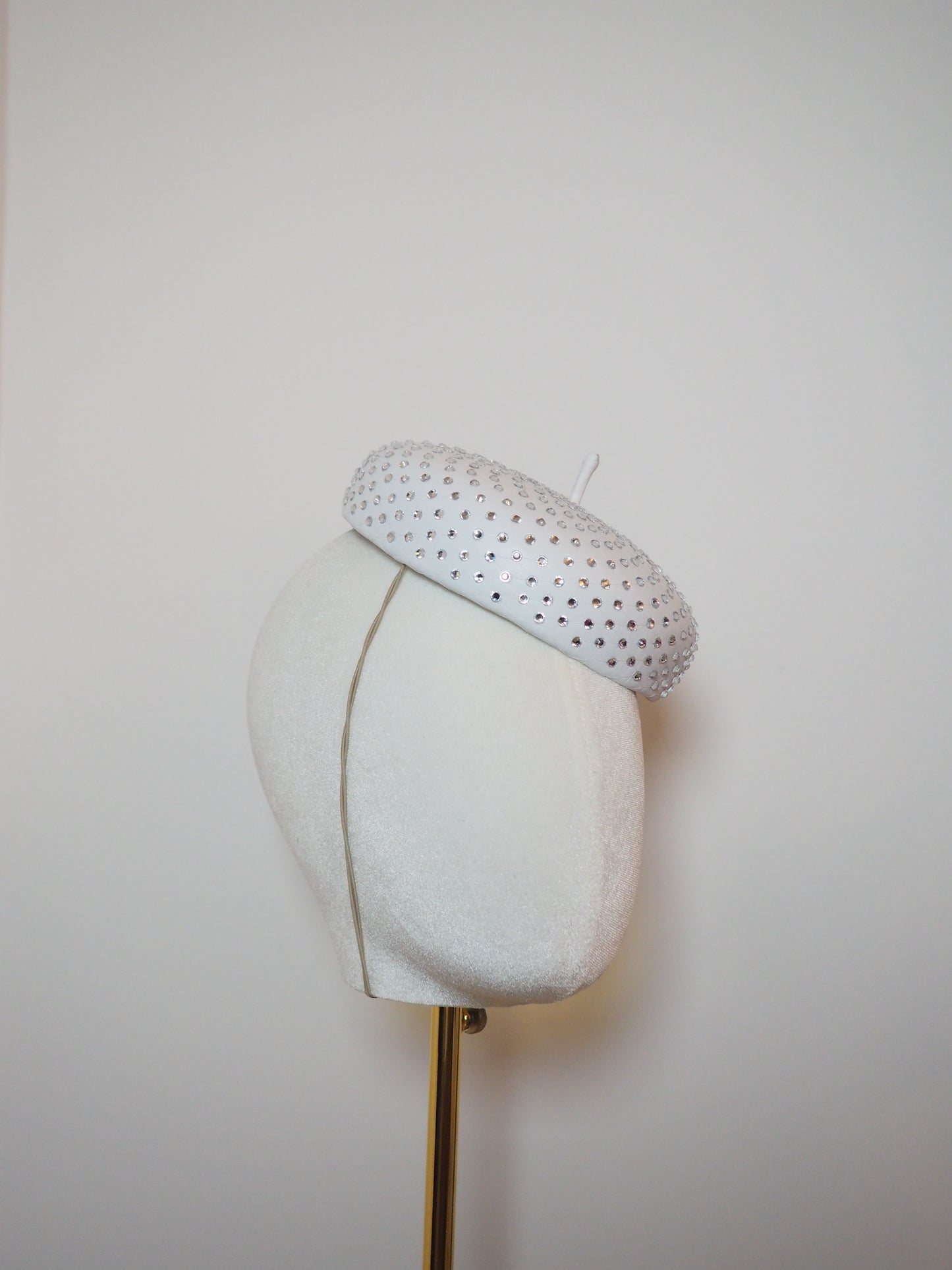 Glitz and Glam Extra - white leather with full clear crystal embellishment