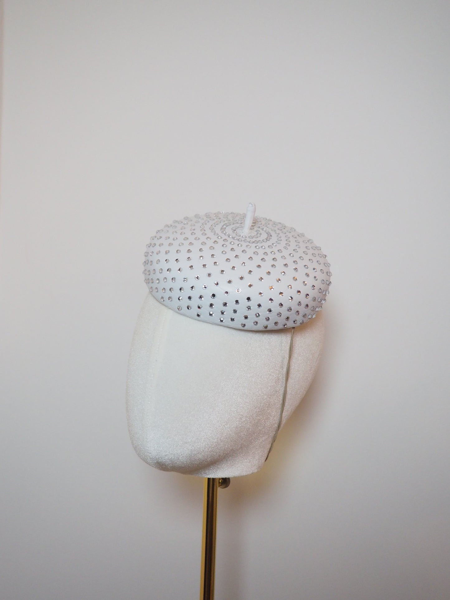 Glitz and Glam Extra - white leather with full clear crystal embellishment