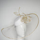 Golden Rose - Transparent peekaboo embellished brim withwhite leather crown and gold crystoform chain rose.