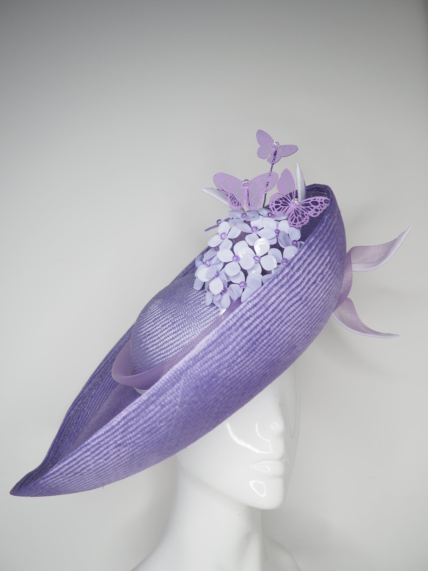 Butterfly Dream - Convertible upturned garden party style brim with removable headband