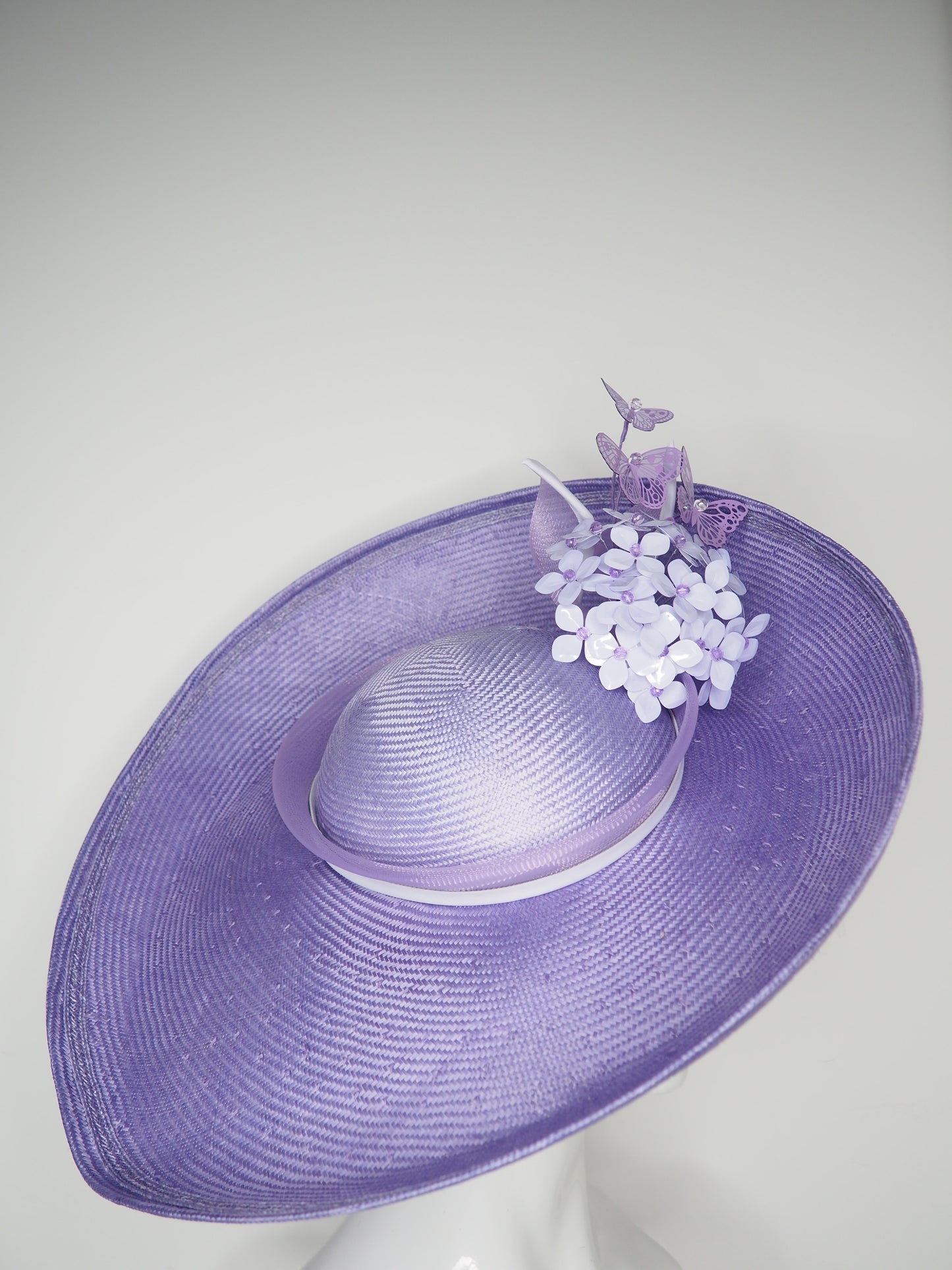 Butterfly Dream - Convertible upturned garden party style brim with removable headband
