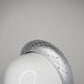 Mimi - Silver -  Leather petite 3d headband with veil and crystal detail