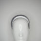 Mimi - Silver -  Leather petite 3d headband with veil and crystal detail