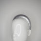 Mimi - Silver -  Leather petite 3d headband with veil and crystal detail