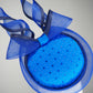 Sapphire Serenade - Blue wired bow percher with sapphire crystal detail