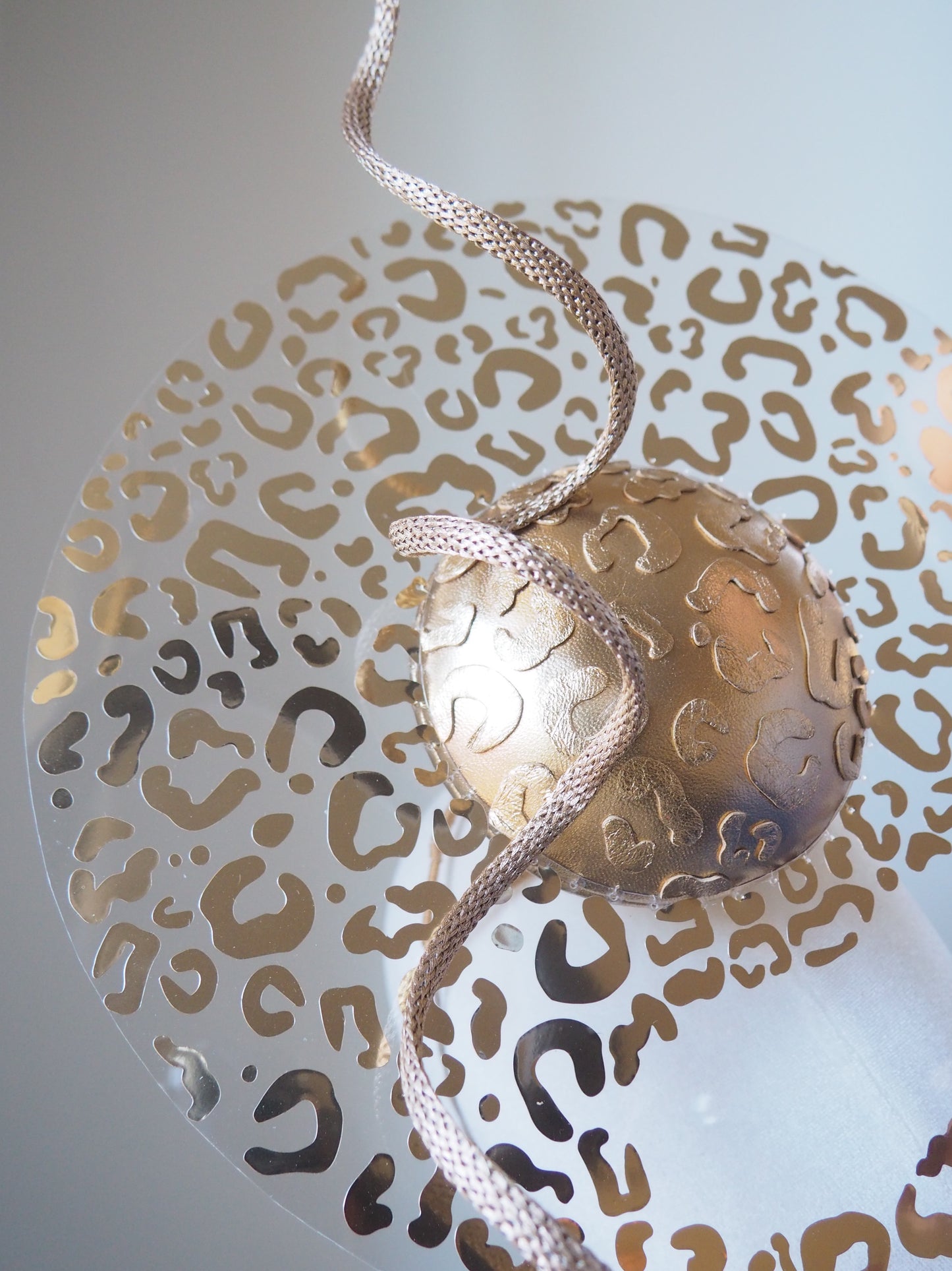 Walk on the wild side - Crystoform brim with gold leopard print and peekaboo