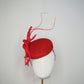 Scarlet Swirl - Red vintage straw cloth button vintage straw cloth button beret with wires parisissal swirls and quills
