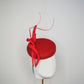 Scarlet Swirl - Red vintage straw cloth button vintage straw cloth button beret with wires parisissal swirls and quills