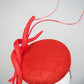Scarlet Swirl - Red vintage straw cloth button vintage straw cloth button beret with wires parisissal swirls and quills