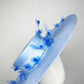 Baby Blue - Large Baby Blue Boater Brim with delicate crystoform rose vine in shades of blue