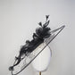 A Rainy Day in Melbourne - Black clear cristoform brim with wispy crinline roses  & crinoline swirl