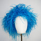 Azure Plume - pillbox covered in luxurious turquoise feathers for modern elegance with vintage glamour.