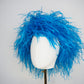 Azure Plume - pillbox covered in luxurious turquoise feathers for modern elegance with vintage glamour.