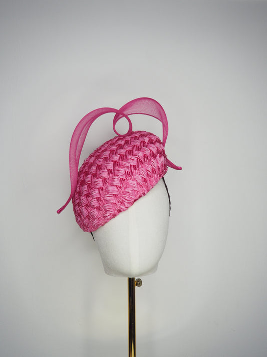Amour - A romantic vintage straw beret with sculptural crinoline swirls forming the suggestion of a heart.
