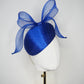 Cobalt Wind  -Cobalt  fabric face hugger  beret with embellished veiling detail and windswept crinoline (Copy) (Copy)