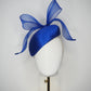 Cobalt Wind  -Cobalt  fabric face hugger  beret with embellished veiling detail and windswept crinoline (Copy) (Copy)
