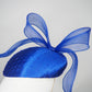 Cobalt Wind  -Cobalt  fabric face hugger  beret with embellished veiling detail and windswept crinoline (Copy) (Copy)