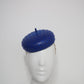 Glitz and glam - Leather button beret with crystals - sapphire blue