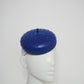 Glitz and glam - Leather button beret with crystals - sapphire blue