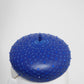 Glitz and glam - Leather button beret with crystals - sapphire blue