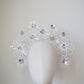 Seeing Daisies  - White crystoform daisy headband with silver accents