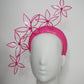 Hot Pink Pop - Hand Dyed Hot Pink sequin 3d headband with dancing crystoform flowers