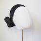 Midnight Elegance - Black vintage straw rear-facing Jackie O style pillbox with Parisissal bow