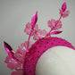 Blossom  - Magenta 3D headband with draping crystoform blossoms