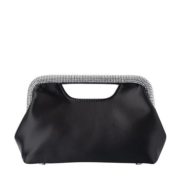 ELEANOR CRYSTAL HANDLE BAG - Black