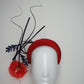 Lone Pine Poppy - Vintage Straw cloth 3d headband with lone crystoform poppy.