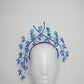Blue Wisteria - Blue and silver crystoform wisteria blossom headband