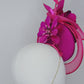 Magenta Muse - Magenta floral percher with crinoline veil and large flower