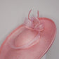 Pink Lady - Baby pink upturned brim hat with sculptural crinoline bow detail