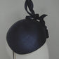 Ink in Bloom - ultra fine vintage Ink navy Blue straw headpiece with hand-sculpted rose and wired swirls