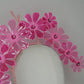 Blushing Blooms - Crystoform Cosmos headband in shades of pink