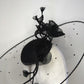 A Rainy Day in Melbourne - Black clear cristoform brim with wispy crinline roses  & crinoline swirl